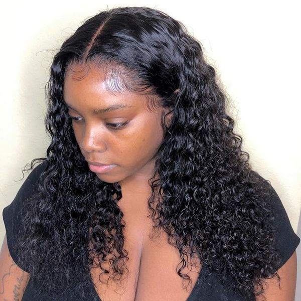 deep wave lace front wig pre plucked with baby hair bleached knots remy hair brazilian curly lace front human hair wigs, Black
deep wave lace front wig pre plucked with baby hair bleached knots remy hair brazilian curly lace front human hair wigs, Black