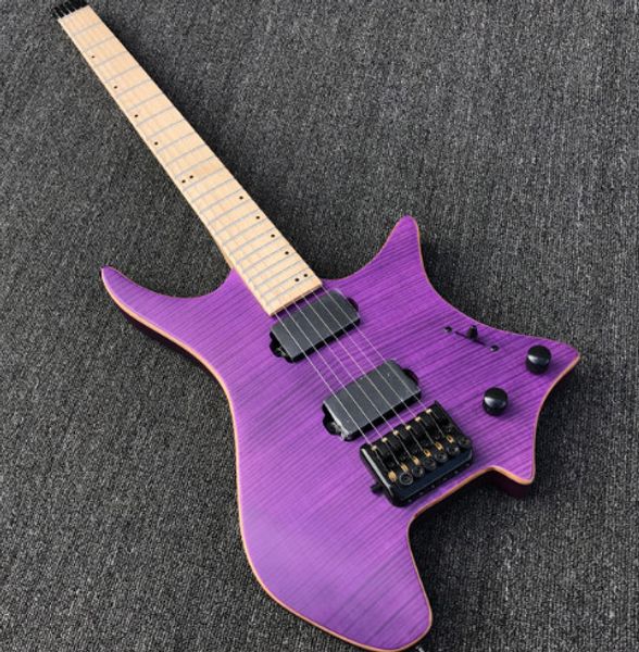 Grote headle electric guitar with purple flamed maple atin fini h maple fretboard black hardware real photo how
Grote headle electric guitar with purple flamed maple atin fini h maple fretboard black hardware real photo how