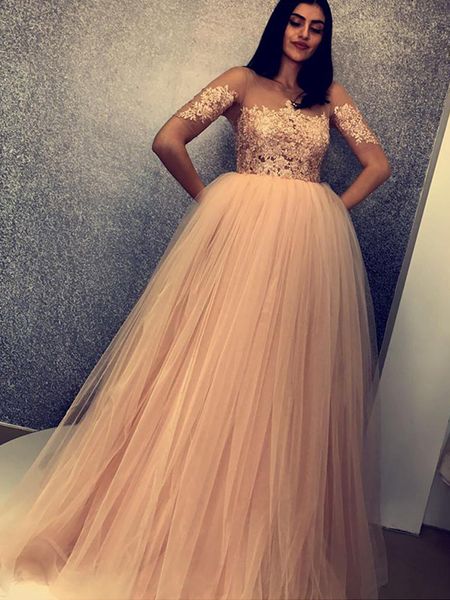 pink plus size prom dresses 1/2 long sleeves ball gown a line sheer neck lace appliques tulle floor length formal party evening gown, Black
pink plus size prom dresses 1/2 long sleeves ball gown a line sheer neck lace appliques tulle floor length formal party evening gown, Black