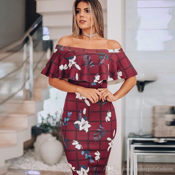 Fashion Womens Flora Printed Dresses Designer Slash Neck Petal Sleeve Summer Dresses Sexy Office Ladies Clothes
Fashion Womens Flora Printed Dresses Designer Slash Neck Petal Sleeve Summer Dresses Sexy Office Ladies Clothes