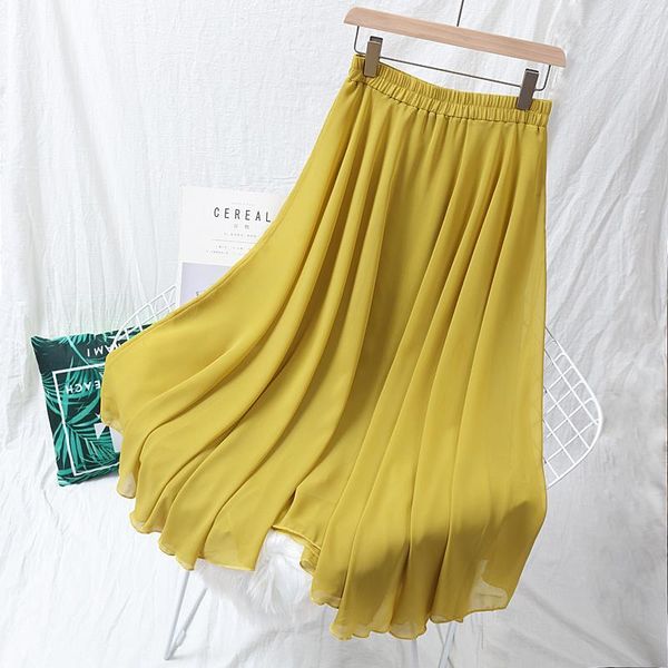 fairyshely 2020 tulle chiffon pleated long skirt women summer elastic band high waist skirt yellow voile, Black
fairyshely 2020 tulle chiffon pleated long skirt women summer elastic band high waist skirt yellow voile, Black