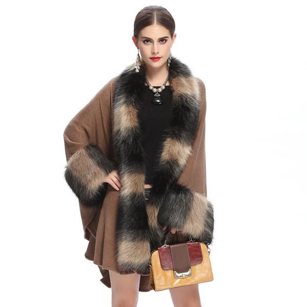 2019 europe long fashion women faux fur collar knit cardigan coat parka lapel outwear winter luxury sweater cape cloak w708, White
2019 europe long fashion women faux fur collar knit cardigan coat parka lapel outwear winter luxury sweater cape cloak w708, White