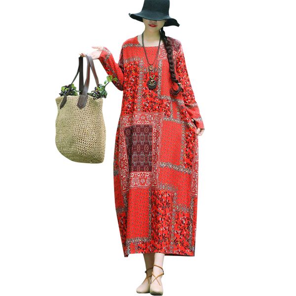 women cotton linen dress vintage floral print o neck long sleeve robe pull femme hiver boho loose long maxi dresses female 2019, Black;gray
women cotton linen dress vintage floral print o neck long sleeve robe pull femme hiver boho loose long maxi dresses female 2019, Black;gray