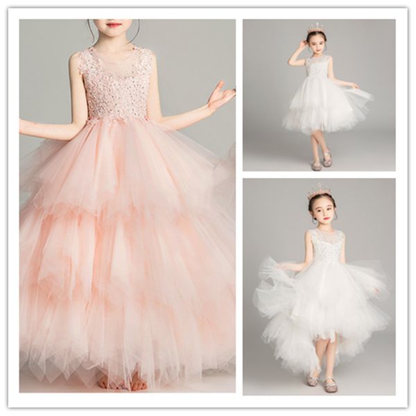 sleeveless lace a line flower girl dresses vintage tulle applique tiered hi-lo girls ' pageant party dresses real image, White;blue
sleeveless lace a line flower girl dresses vintage tulle applique tiered hi-lo girls ' pageant party dresses real image, White;blue
