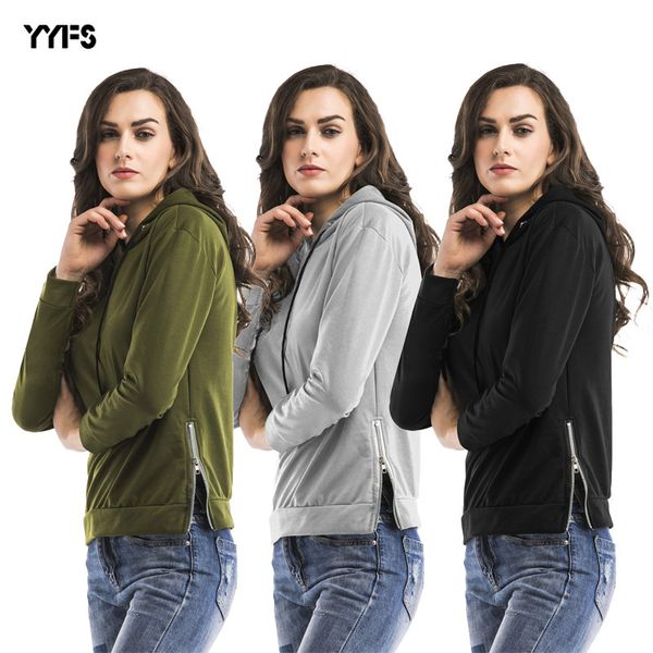 popular style side zipper loose long-sleeved sweater 2020 spring new solid color pullover hooded shirt women, Black
popular style side zipper loose long-sleeved sweater 2020 spring new solid color pullover hooded shirt women, Black
