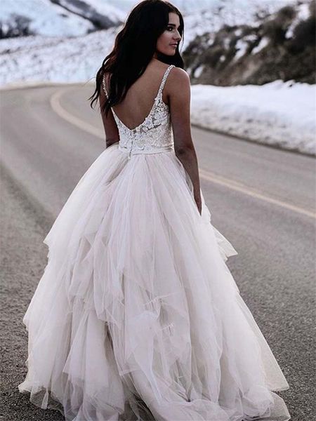 tiered layered tulle skirt wedding dresses lace spaghetti straps a line romantic design 2020 bridal gowns customize plus size, White
tiered layered tulle skirt wedding dresses lace spaghetti straps a line romantic design 2020 bridal gowns customize plus size, White