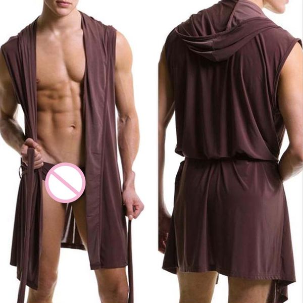 new 2019 fashion men's nightgown tracksuits/ice silk summer autumn slim sleeveless nightgown, Black;brown
new 2019 fashion men's nightgown tracksuits/ice silk summer autumn slim sleeveless nightgown, Black;brown