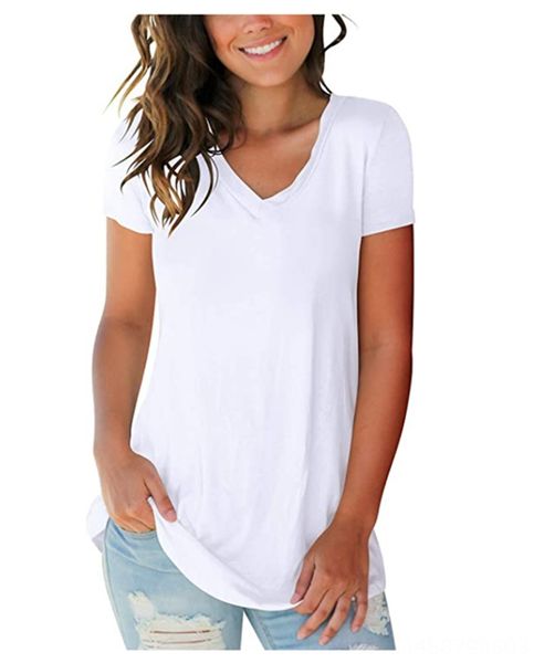 2020 women's solid color v-neck casual loose short sleeve 2020 women's t-shirt solid color v-neck t-shirt casual loose short sleev, White
2020 women's solid color v-neck casual loose short sleeve 2020 women's t-shirt solid color v-neck t-shirt casual loose short sleev, White