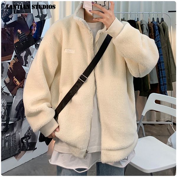 lt studios autumn winter men parkas 2019 korean solid color lambswool jackets padded cotton warm coats, Black;brown
lt studios autumn winter men parkas 2019 korean solid color lambswool jackets padded cotton warm coats, Black;brown