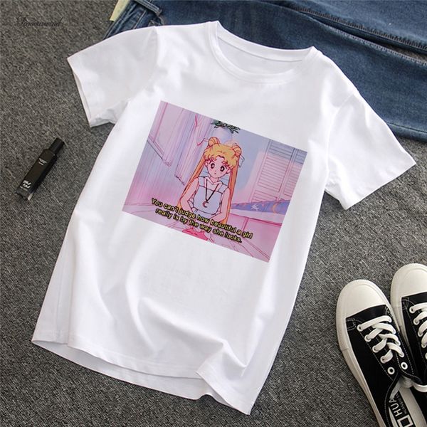 fun футболка мода sailor moon summer новые письма печати harajuku cartoon ins с коротким рукавом женская верхняя одежда, White
fun футболка мода sailor moon summer новые письма печати harajuku cartoon ins с коротким рукавом женская верхняя одежда, White
