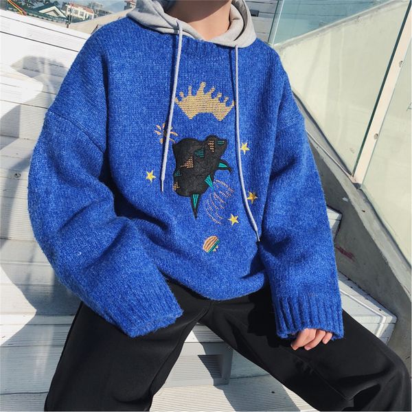 winter new sweater men fashion embroidery casual loose long-sleeved knit pullover man streetwear trend wild male clothes, White;black
winter new sweater men fashion embroidery casual loose long-sleeved knit pullover man streetwear trend wild male clothes, White;black