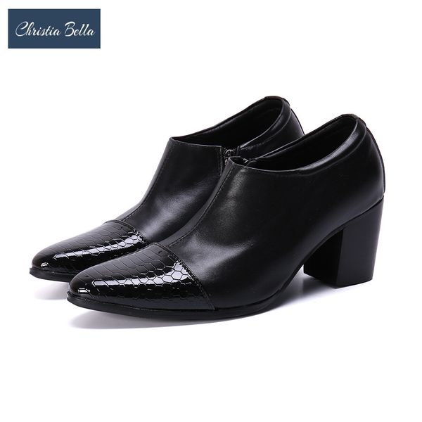christia bella fashion increase height men boots pointed toe high heel men ankle boots stage party dress shoes plus size, Black
christia bella fashion increase height men boots pointed toe high heel men ankle boots stage party dress shoes plus size, Black