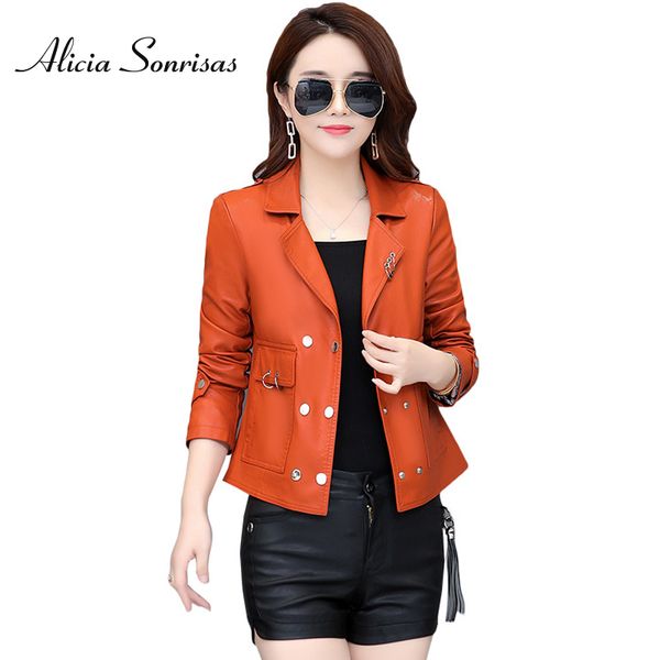 short pu leather jacket women black orange biker coat plus size motorcycle double breasted buttons ring green outerwear kf6902
short pu leather jacket women black orange biker coat plus size motorcycle double breasted buttons ring green outerwear kf6902