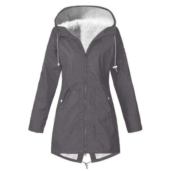 women coat clothes winter sportswear solid rain jacket plus size hooded windproof loose outdoor jackets waterproof raincoat, Black
women coat clothes winter sportswear solid rain jacket plus size hooded windproof loose outdoor jackets waterproof raincoat, Black