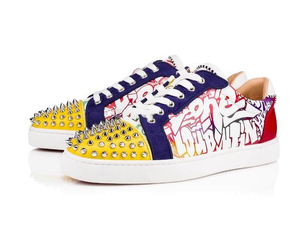 luxury seavaste 2 orlato red bottom sneaker shoes graffiti patent leather + spikes + low leisure flats fashion party wedding shoes, Black
luxury seavaste 2 orlato red bottom sneaker shoes graffiti patent leather + spikes + low leisure flats fashion party wedding shoes, Black