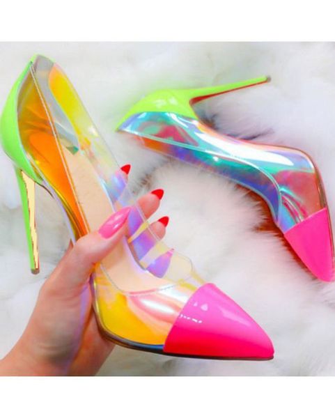 moraima snc pink pointed toe clear pvc high heel shoes 12cm stiletto heels neon yellow heel color patchwork party wedding shoes, Black
moraima snc pink pointed toe clear pvc high heel shoes 12cm stiletto heels neon yellow heel color patchwork party wedding shoes, Black