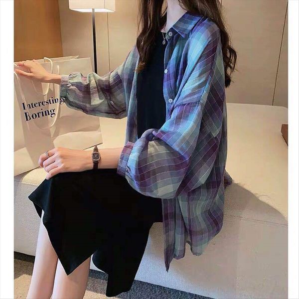 2019 клетчатые рубашки верхней женской дизайн чувство ниши верхней свободно бф рубашки солнцезащитный крем, White
2019 клетчатые рубашки верхней женской дизайн чувство ниши верхней свободно бф рубашки солнцезащитный крем, White