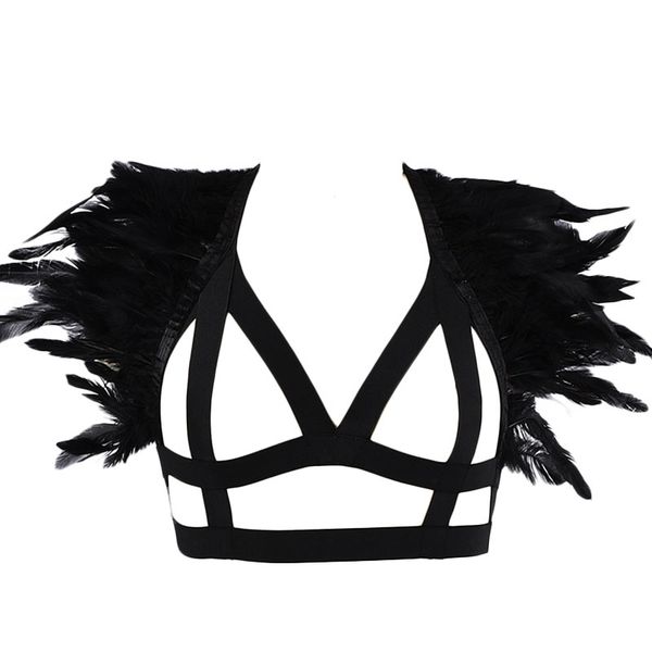 jlx.harness feather bra body cage hollow body harness lingerie bandage belt burning feather harness bra, Black;white
jlx.harness feather bra body cage hollow body harness lingerie bandage belt burning feather harness bra, Black;white