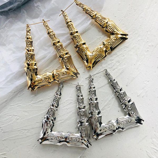amorcome street style oversize trapezoid bamboo hoop earrings for women 2020 big geometric earring brincos party punk jewelry, Golden;silver
amorcome street style oversize trapezoid bamboo hoop earrings for women 2020 big geometric earring brincos party punk jewelry, Golden;silver
