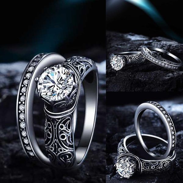 huitan ancient stylish 2pc bridal ring sets with elegant retro vintage pattern engraved cubic zircon engagement ring sets, Golden;silver
huitan ancient stylish 2pc bridal ring sets with elegant retro vintage pattern engraved cubic zircon engagement ring sets, Golden;silver