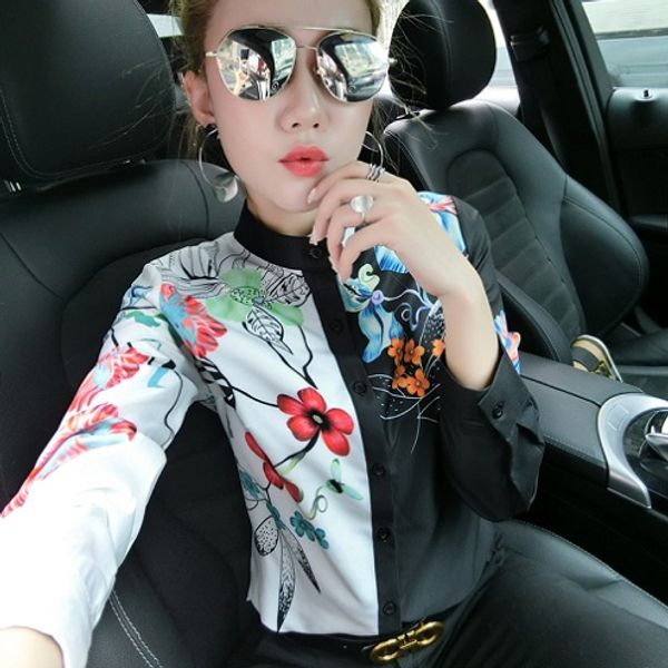 new style fashion floral runway shirts women long sleeve mock neck printed plus size ladies button blouse slim office designer shirt, White
new style fashion floral runway shirts women long sleeve mock neck printed plus size ladies button blouse slim office designer shirt, White