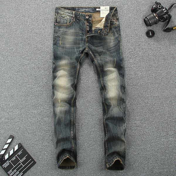 italy style fashion men jeans slim fit cotton denim buttons pants brand classical jeans homme elastic vintage long men, Blue
italy style fashion men jeans slim fit cotton denim buttons pants brand classical jeans homme elastic vintage long men, Blue