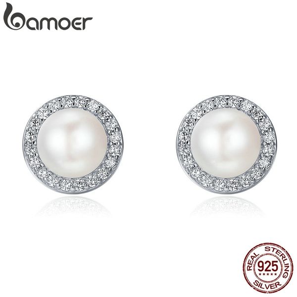 bamoer 925 sterling silver classic round sparkling cz fresh water pearl stud earrings for women sterling silver jewelry sce122, Golden
bamoer 925 sterling silver classic round sparkling cz fresh water pearl stud earrings for women sterling silver jewelry sce122, Golden