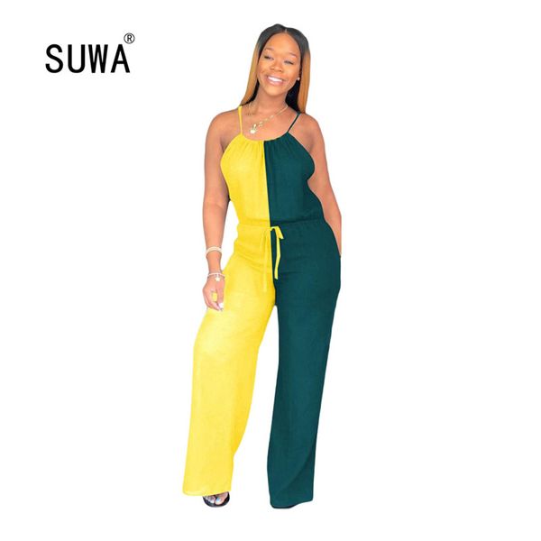 women's jumpsuits & rompers 2 color patchwork high street casual fashion jumpsuit women summer arrival lace-up waisted one-piece sexy, Black;white
women's jumpsuits & rompers 2 color patchwork high street casual fashion jumpsuit women summer arrival lace-up waisted one-piece sexy, Black;white