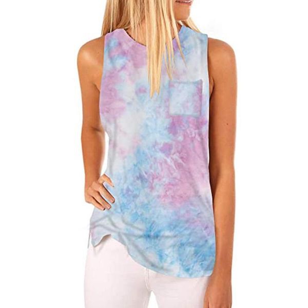 missky women vest sleeveless shirt casual round neck tie-dye printed blouse vest female new summer, White
missky women vest sleeveless shirt casual round neck tie-dye printed blouse vest female new summer, White