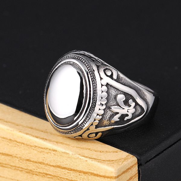 2018 punk hip hop jewelry european and american-style punk style mens domineering personality titanium steel mens ring, Silver
2018 punk hip hop jewelry european and american-style punk style mens domineering personality titanium steel mens ring, Silver