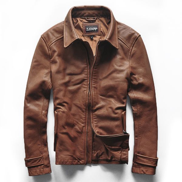 new cowhide leather jacket men lapel slim fit motorcycle leather jacke male simple autumn winter coat, Black
new cowhide leather jacket men lapel slim fit motorcycle leather jacke male simple autumn winter coat, Black