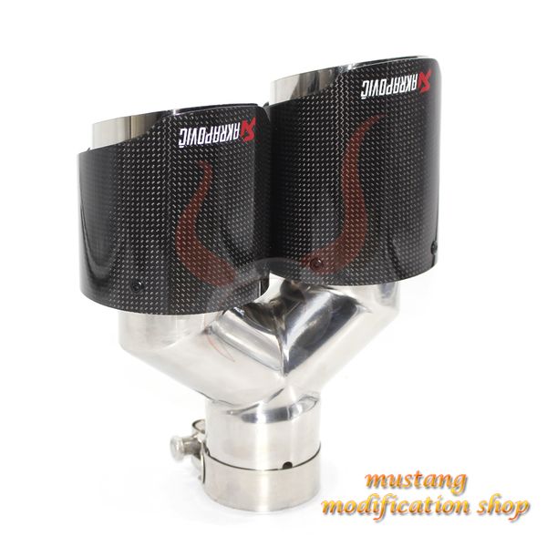 right akrapovic carbon fiber muffler exhaust tailpipe nozzle car exhause y - shaped straight plain cloth glossy surface
right akrapovic carbon fiber muffler exhaust tailpipe nozzle car exhause y - shaped straight plain cloth glossy surface