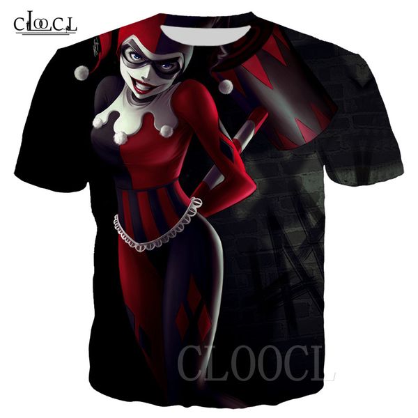 

2020 New Style Animes Harley Quinn Funny T-shirts Men Women 3D Print Sexy Clown Cartoon Short Sleeve Cool Summer Tee Tops