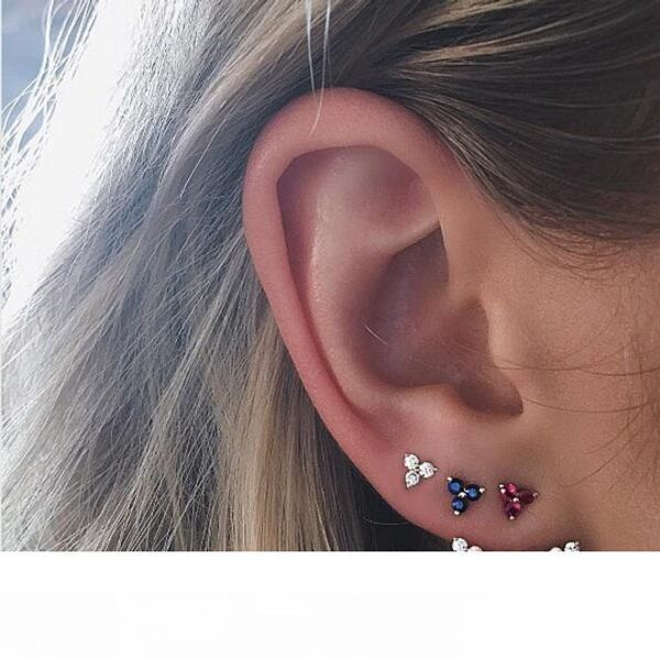 three stone triangle cz earring 925 sterling silver multi piercing stud green red blue white 4 colors minimal cute small cz earrings, Golden;silver
three stone triangle cz earring 925 sterling silver multi piercing stud green red blue white 4 colors minimal cute small cz earrings, Golden;silver