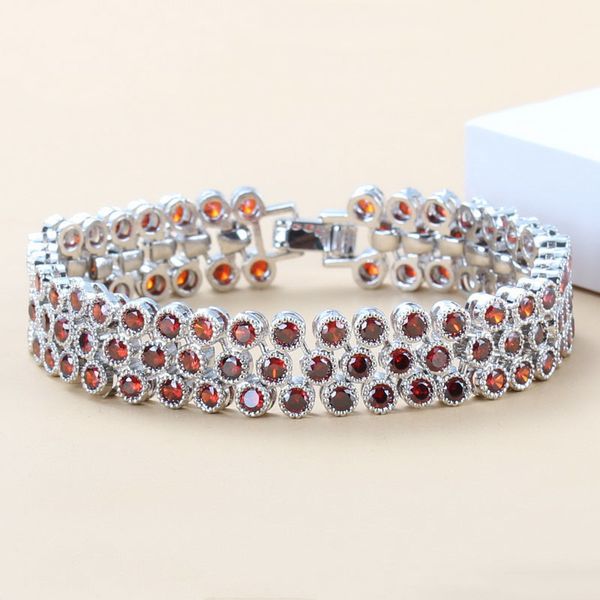 925 sterling silver jewelry red garnet health fashion bracelet for women jewelry box sl148, Golden;silver
925 sterling silver jewelry red garnet health fashion bracelet for women jewelry box sl148, Golden;silver