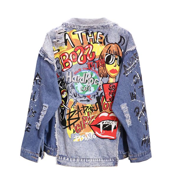 america youth lady spring autumn street wear ripped graffiti blue denim jacket cowgirl loose bomber jacket coat new, Black;brown
america youth lady spring autumn street wear ripped graffiti blue denim jacket cowgirl loose bomber jacket coat new, Black;brown