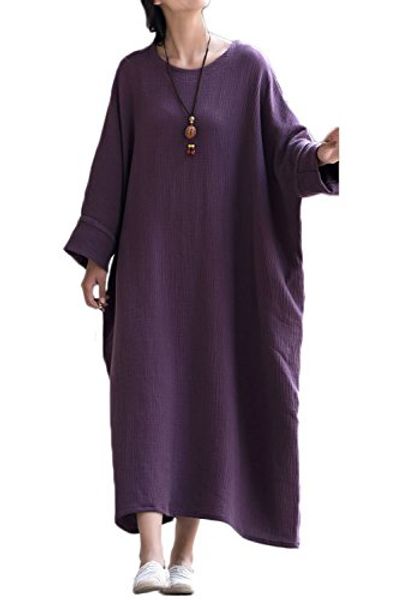 asher fashion women's maxi dresses casual loose cotton linen long beach dress with bawting sleeve, Black;gray
asher fashion women's maxi dresses casual loose cotton linen long beach dress with bawting sleeve, Black;gray