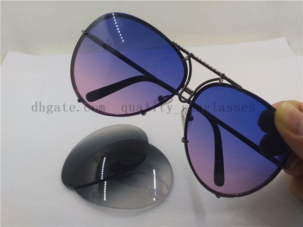 frame new fashion blue/purple lenses box gun p'8478 lens with sunglasses 66mm interchangeable 2019 sphkv, White;black
frame new fashion blue/purple lenses box gun p'8478 lens with sunglasses 66mm interchangeable 2019 sphkv, White;black
