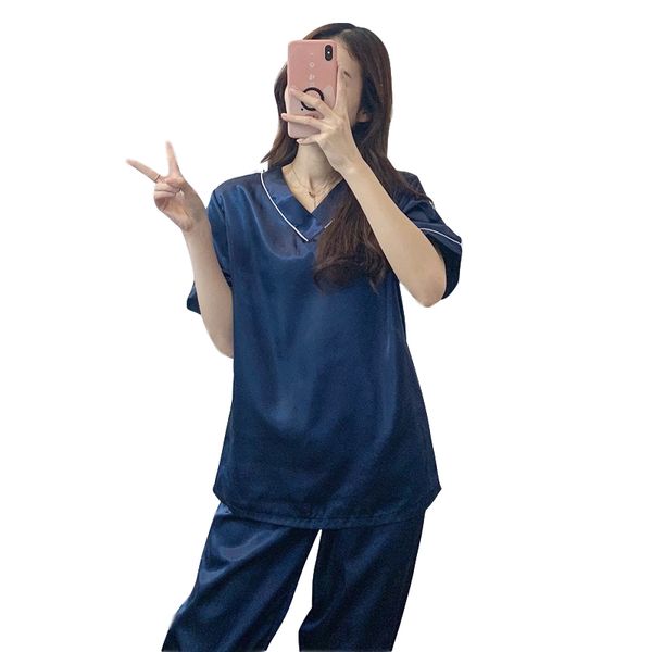 ice silk pajamas women's short-sleeved trousers summer silk home service two-piece suit v-neck pullover simulation silk, Black;red
ice silk pajamas women's short-sleeved trousers summer silk home service two-piece suit v-neck pullover simulation silk, Black;red