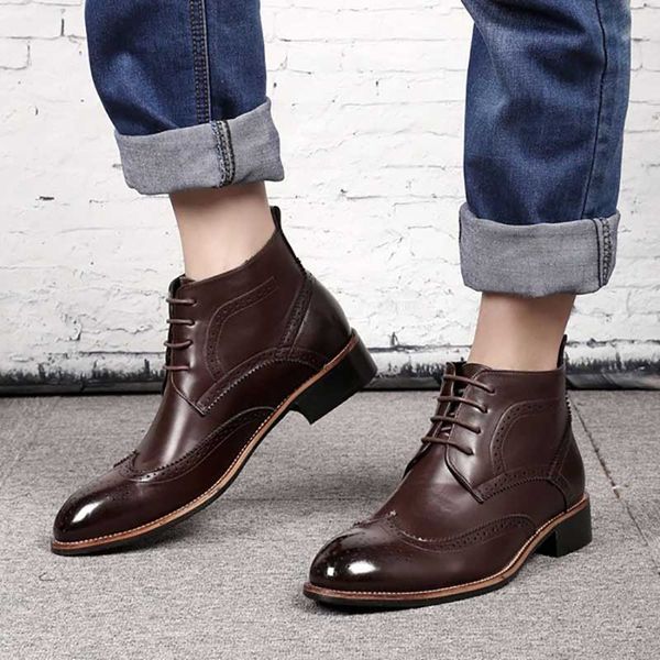 cosidram male pu leather lace-up boots men sewing western style ankle boots combat brm-071, Black
cosidram male pu leather lace-up boots men sewing western style ankle boots combat brm-071, Black