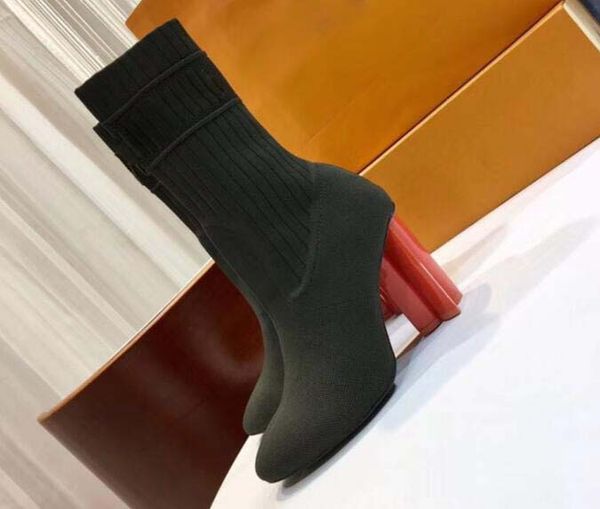 10cm high heels knit sock boots fashion brand designer women's evening party boot with original box 286, Black
10cm high heels knit sock boots fashion brand designer women's evening party boot with original box 286, Black