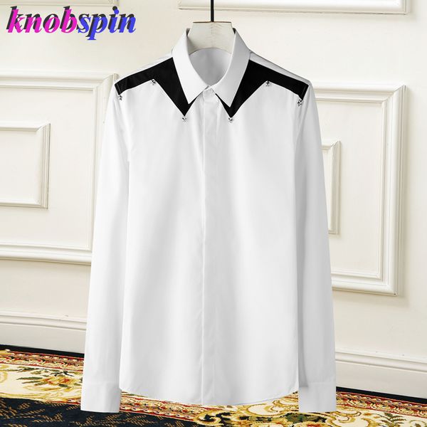 brand business male patchwork shirt long sleeve slim chemise homme black white plus size -4xl shirts men cotton camisas, White;black
brand business male patchwork shirt long sleeve slim chemise homme black white plus size -4xl shirts men cotton camisas, White;black