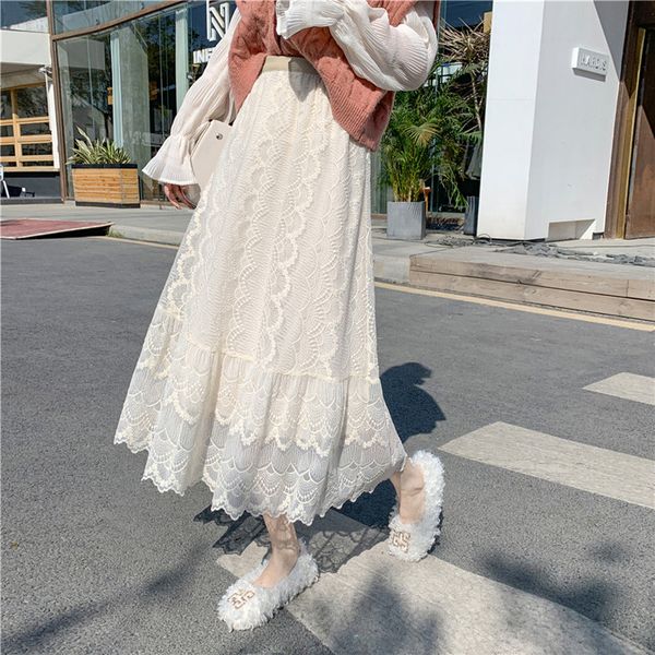 2020 hollow out lace a line midi skirts women korean high waist casual long skirt elegant loose waist black skirt faldas mujer
2020 hollow out lace a line midi skirts women korean high waist casual long skirt elegant loose waist black skirt faldas mujer