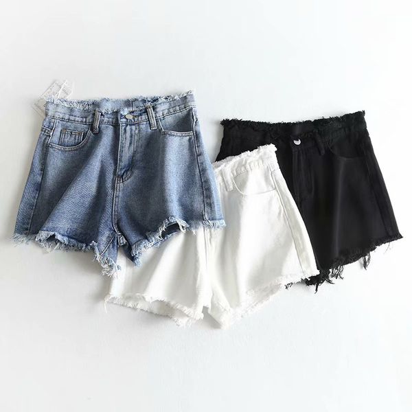 korean-style women's wear 2019 summer new style versatile slimming high-waisted frayed denim shorts women's, Blue
korean-style women's wear 2019 summer new style versatile slimming high-waisted frayed denim shorts women's, Blue