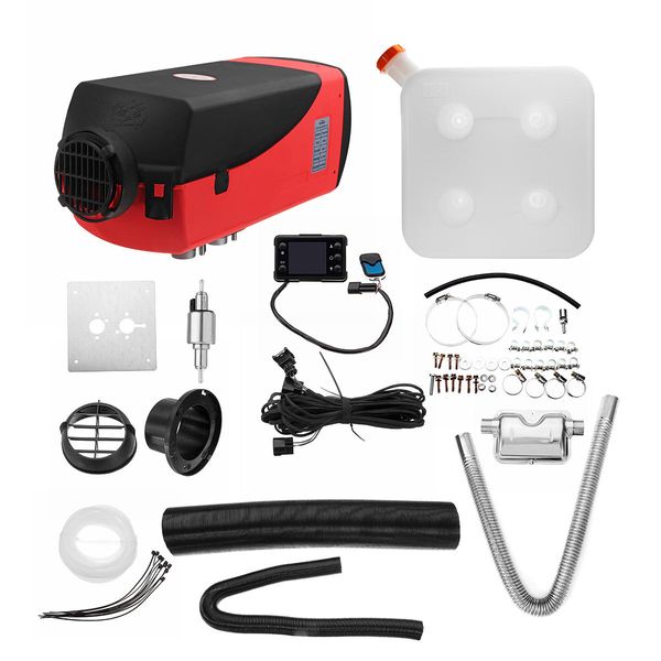 12v 8kw diesel parking air heater with 15l fuel tank silencer & remote control - black
12v 8kw diesel parking air heater with 15l fuel tank silencer & remote control - black