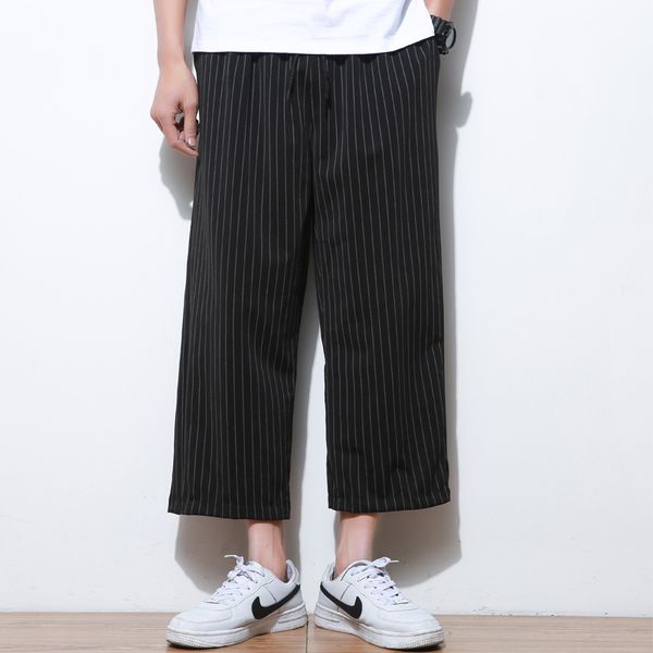2019 summer new trend wide leg thin straight casual loose cropped men pants directly cuffless male trousers plus size s-5xl tide, Black
2019 summer new trend wide leg thin straight casual loose cropped men pants directly cuffless male trousers plus size s-5xl tide, Black