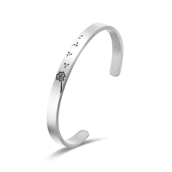 2020 europe and the united states fashion outside carved dandelion 6mm titanium steel opening bracelet factory direct sales, Black
2020 europe and the united states fashion outside carved dandelion 6mm titanium steel opening bracelet factory direct sales, Black