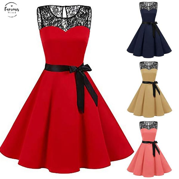 sleeveless poly women solid lace hepburn vintage swing pleated dress vestidos verano 2019 beach sundress women summer designer clothes, Black;gray
sleeveless poly women solid lace hepburn vintage swing pleated dress vestidos verano 2019 beach sundress women summer designer clothes, Black;gray