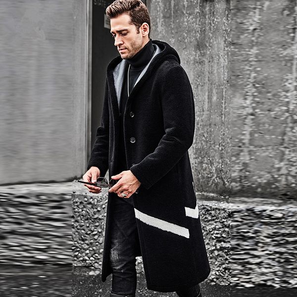 2019 new men's jacket fur one men's leather long windbreaker sheepskin wool coat hooded fur leather jacket, Black
2019 new men's jacket fur one men's leather long windbreaker sheepskin wool coat hooded fur leather jacket, Black