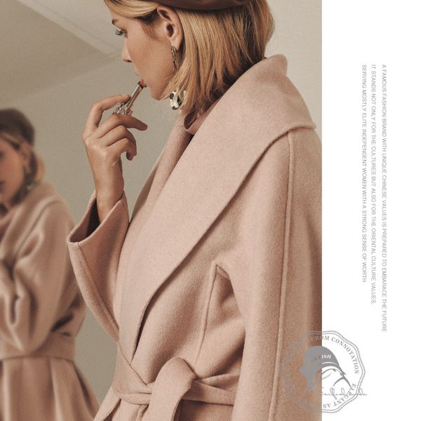 coat women winter 2019 new double wool wool coat large lapel korean loose belt long woolen woman coats, Black
coat women winter 2019 new double wool wool coat large lapel korean loose belt long woolen woman coats, Black